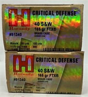 (40) Rounds of Hornady Critical Defense 40 S&W