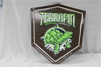 TERRIPIN BEER CO SIGN WITH TURTLE 20X22IN