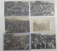 6 Antique U. of Illinois Baseball Crowd RPPC