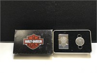 Harley Davidson Chrome Zippo Lighter & Key Fob