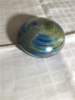 4.5" Wide Iridescent Round Paperweight by Jerry