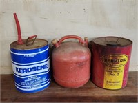 KEROSENE CAN, GAS CAN & 5 GAL EMPTY OIL CAN