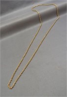 14K Yellow gold necklace. Measures 26.5" long.