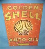 Golden Shell auto oil retro style advertising sign