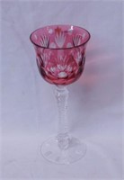 Watford cranberry cut to clear crystal stemware