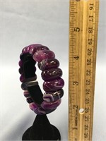 Purple agate stretch bracelet    (2)