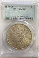 1885O Morgan Dollar PCGS MS63