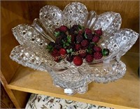 DAISY AND BUTTON PRESSED GLASS COMPOTE