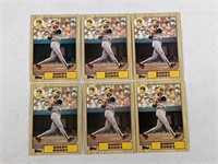 6 x 1987 Topps Barry Bonds Rookie Card #320