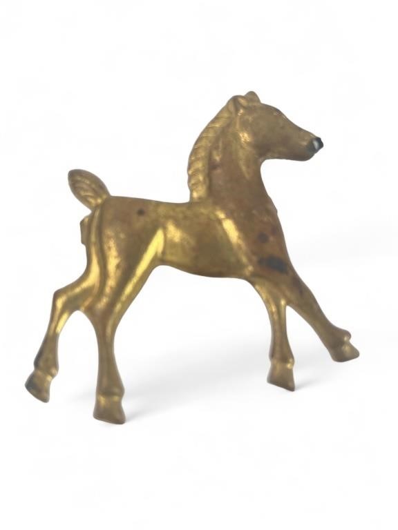 Vintage Brass Horse Brooch Pin