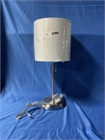 SMALL STAINLESS STEEL TABLE LAMP WITH USB