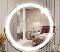 20" Round lighted Makeup Mirror with Dimming LED