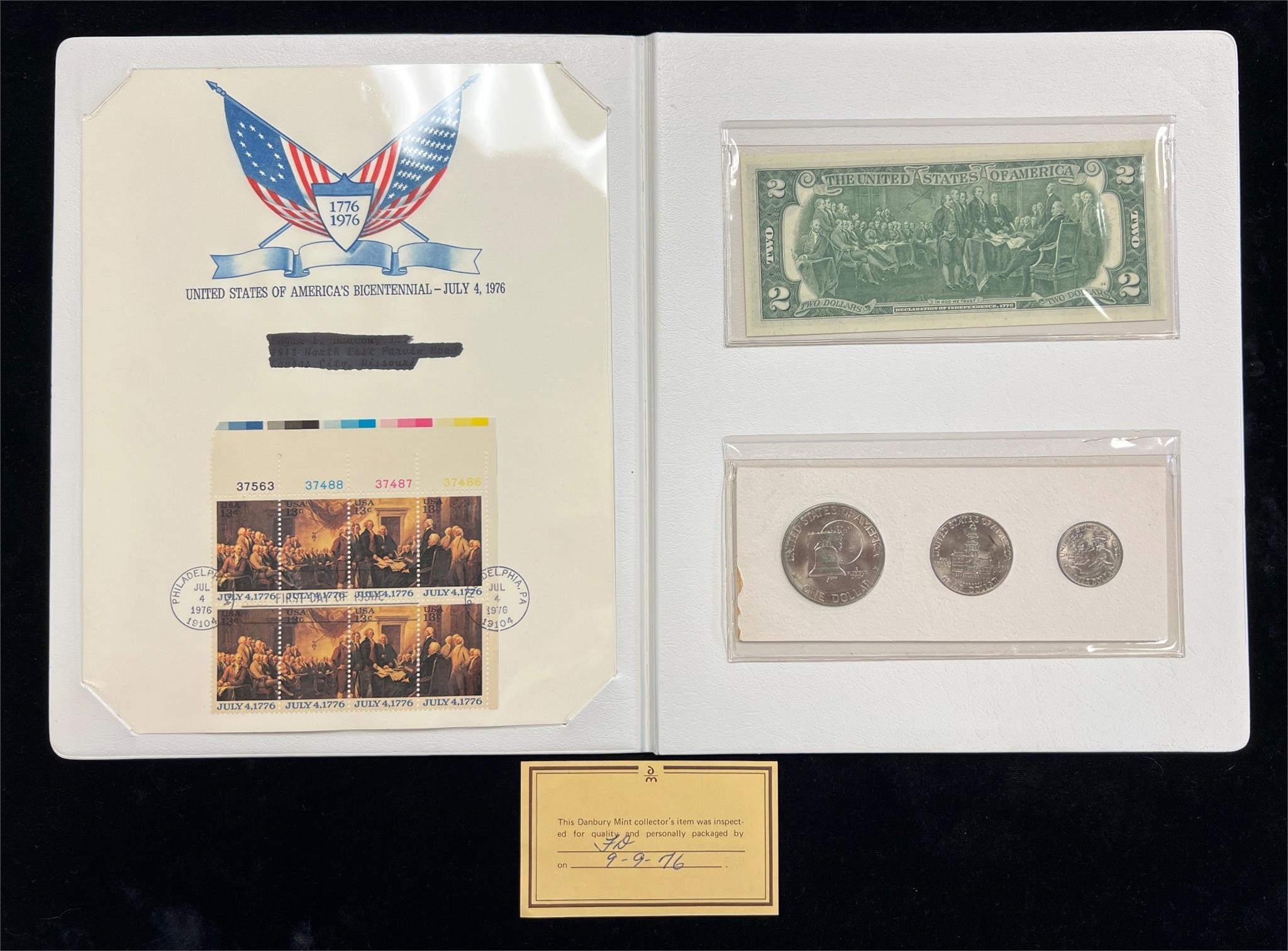 United States Bicentennial Currency & Stamps