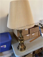 Brass colored table lamp