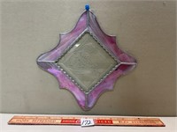 PRETTY ETCHED/COLORED GLASS WINDOW HANGING