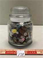 LOT OF BUTTONS IN SEALED JAR