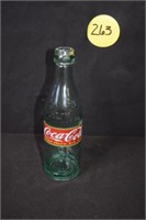 VTG 8.5oz Coca Cola Green Glass Red Label