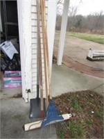 Yard tools and push broom
