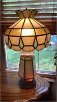 28 inch tall lamp, top lights up, bottom glows