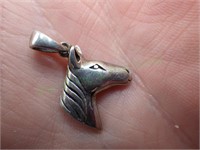 .925 Silver horse head pendant