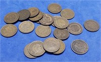22 Indian Head Cents, Good or Better,