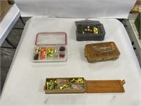 (4) Cases with Fishing Hooks and Jigs