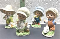 Set of 4 Vintage Porcelain Figurines