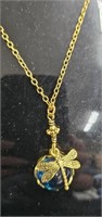 14kt gold plated dragonfly pendant