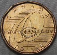 Canada Loonie $ 2009 Montreal Canadiens 100th