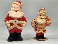 2) VINTAGE TALL SANTA CLAUS GURLEY CANDLES