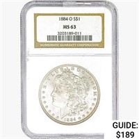 1884-O Morgan Silver Dollar NGC MS63