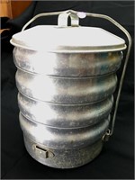 Vintage Aluminum Metal Stacking Lunch "Box"