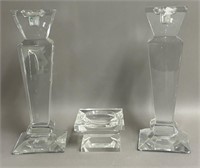 Trio of Crystal Candle Holders