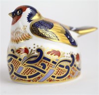 ROYAL CROWN DERBY PAPERWEIGHT "GOLDFINCH NESTING"