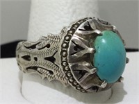 Silver Turquiose Ring size 11