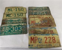 5 pair Colorado plates 72,73,74,75 & 76's