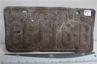 1965 ONTARIO LICENSE PLATE