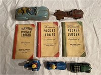 1931, 1951, 1956 pocket ledgers with advertising