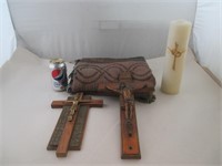 Tapisserie religieuse 115x150cm, Cricifix et+