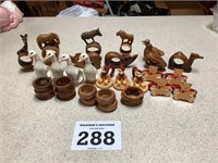 Lot of Wooden, Resin, and Porcelain Napkin Rings