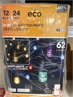 Eco cafe lights 12 bulbs 24 ft