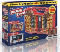 NEW! Ontel Battery Daddy 180 Battery Organizer