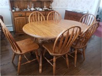 OAK DINING TABLE + 6 - CHAIRS