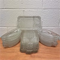 Glass Lunch Trays, Oval Boat Bowls