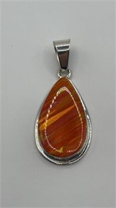 Orange Opal Sterling Pendant