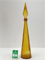 Amber Aztec Hobnail Empoli Genie Bottle