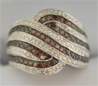 3 ct Genuine Red and White Diamond Ring