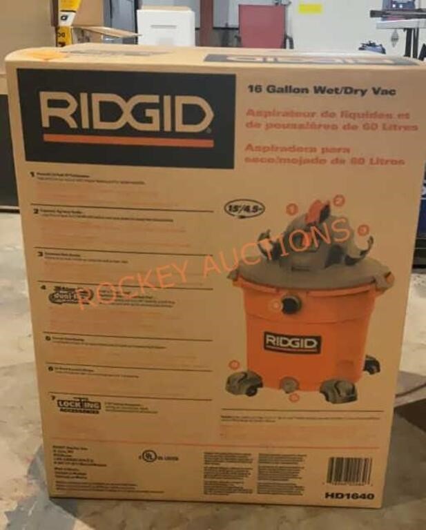 Rigid 16 gallon wet/dry vac still in box