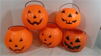 5 Vintage Halloween Buckets