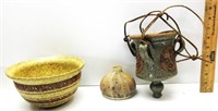 Pottery Bowl, Vessel & Hanger